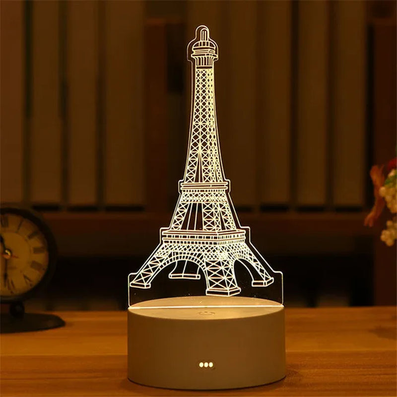 Romantic Love 3D Acrylic Led Lamp for Home Children'S Night Light Table Lamp Birthday Party Decor Valentine'S Day Bedside Lamp