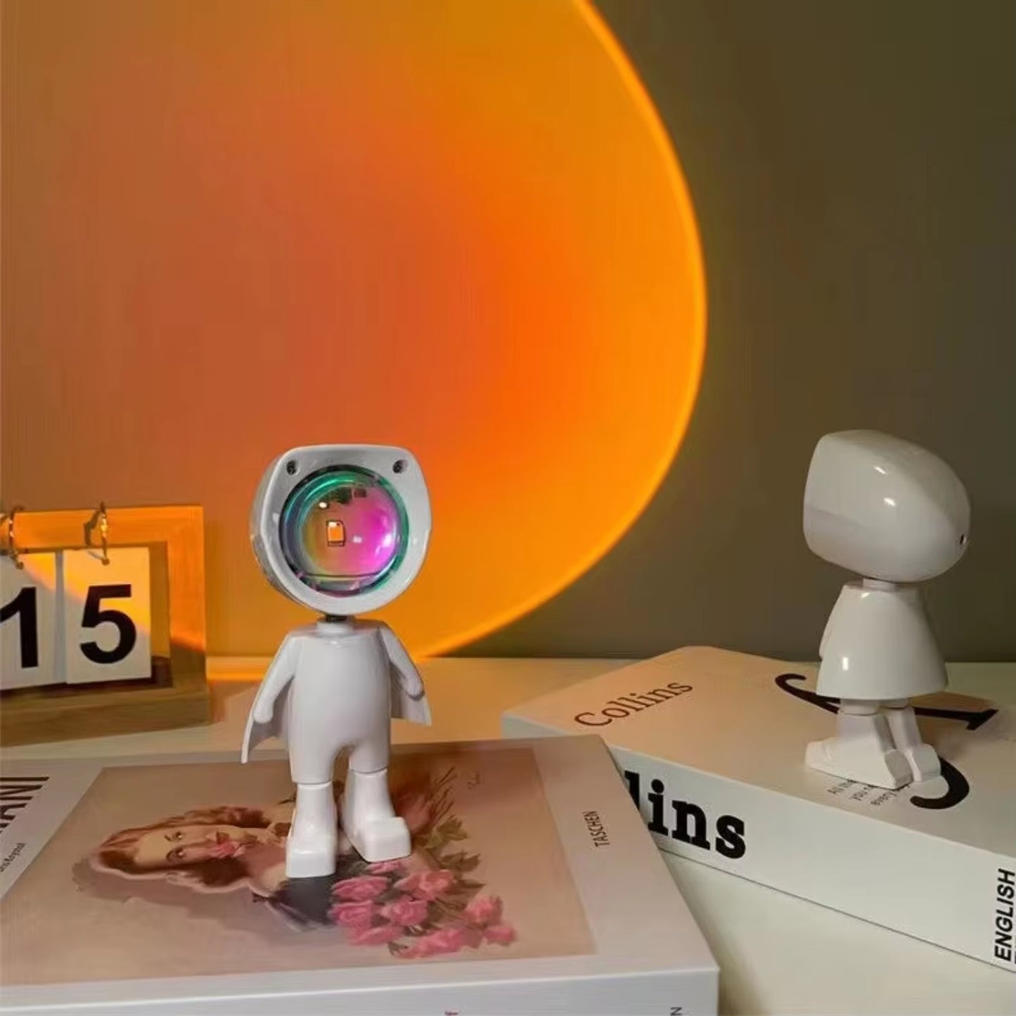 Light Sunset Light Astronaut Light Rainbow Projection Night Light 360Degree Rotation Rechargeable Ambient Light Magnetic Light