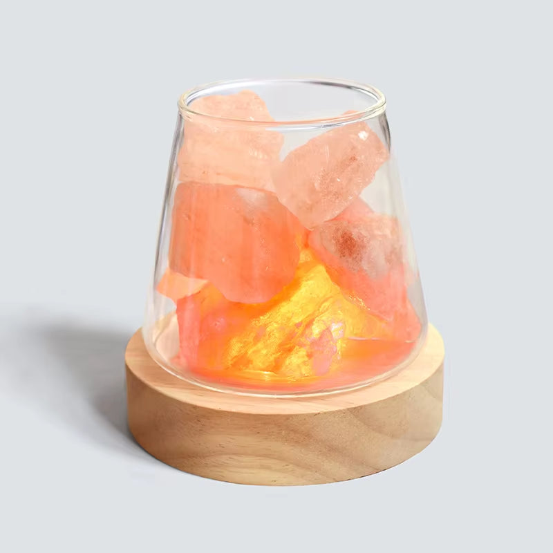 C2 Natural Himalayan Salt Table Lamp Night Light Natural Raw Stones Crystal Essential Oil Diffuser Light Gift Decor Novelty Lamp