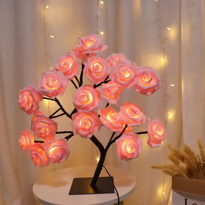 LED Table Lamp Rose Flower Tree USB Night Lights Home Decoration LED Table Lights Parties Xmas Christmas Wedding Bedroom Decor