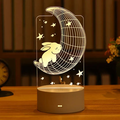 Romantic Love 3D Acrylic Led Lamp for Home Children'S Night Light Table Lamp Birthday Party Decor Valentine'S Day Bedside Lamp