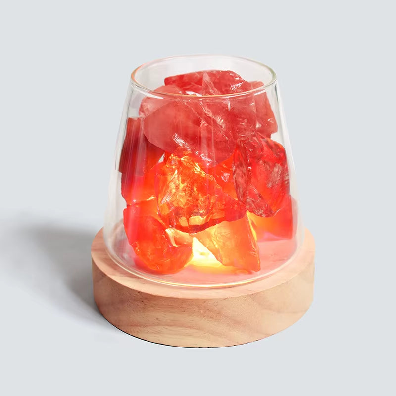 C2 Natural Himalayan Salt Table Lamp Night Light Natural Raw Stones Crystal Essential Oil Diffuser Light Gift Decor Novelty Lamp