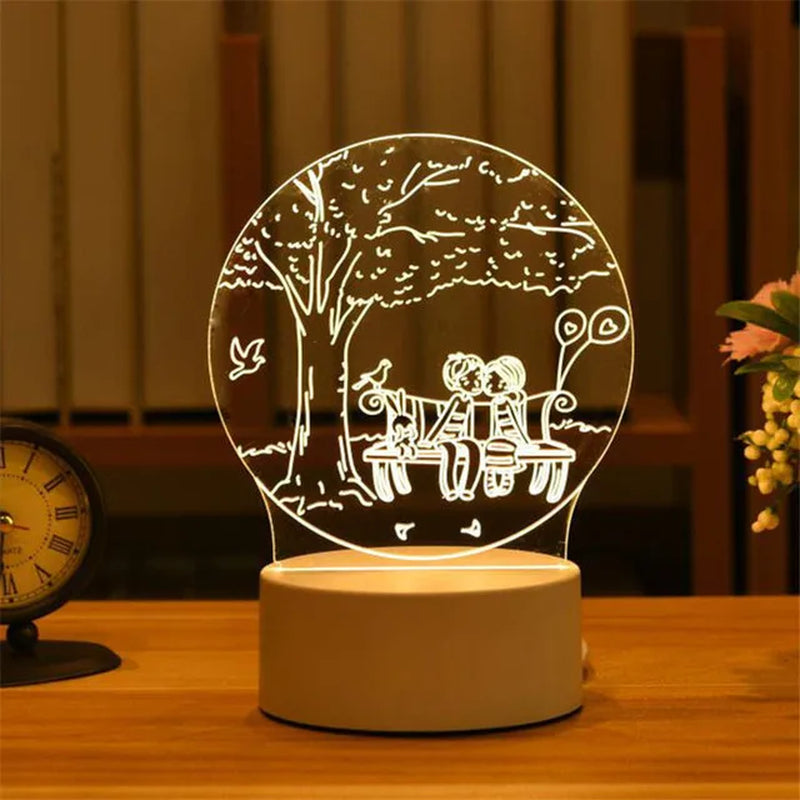 Romantic Love 3D Acrylic Led Lamp for Home Children'S Night Light Table Lamp Birthday Party Decor Valentine'S Day Bedside Lamp