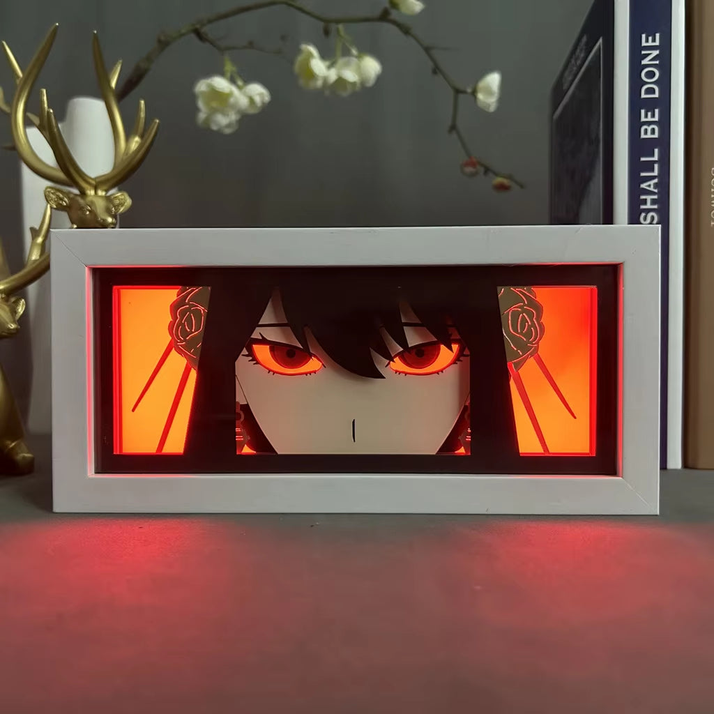 Cartoon Visual Night Lights LED Demon Slayer Tanjirou Zenitsu Albedo Satoru Gojo Lamp Anime Nightlight Color Changing Desk Lamp