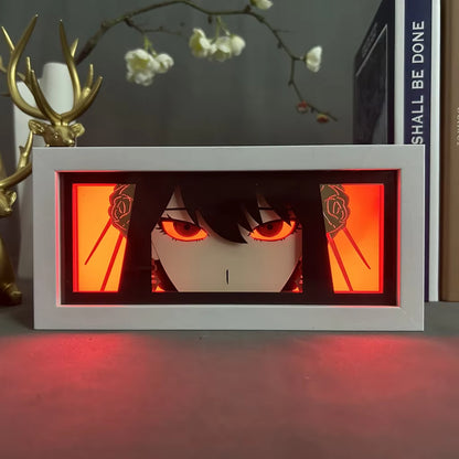 Cartoon Visual Night Lights LED Demon Slayer Tanjirou Zenitsu Albedo Satoru Gojo Lamp Anime Nightlight Color Changing Desk Lamp