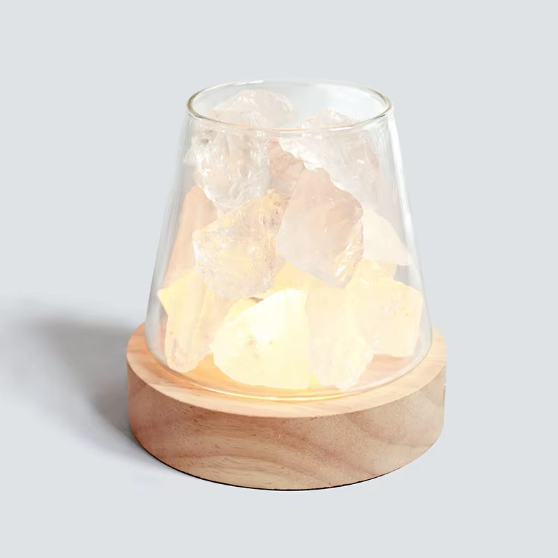 C2 Natural Himalayan Salt Table Lamp Night Light Natural Raw Stones Crystal Essential Oil Diffuser Light Gift Decor Novelty Lamp